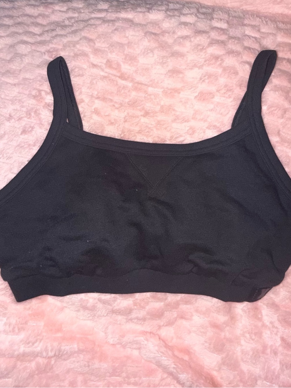 Savage x Fenty Fleece Essential bralette black 1x pull over NWT!